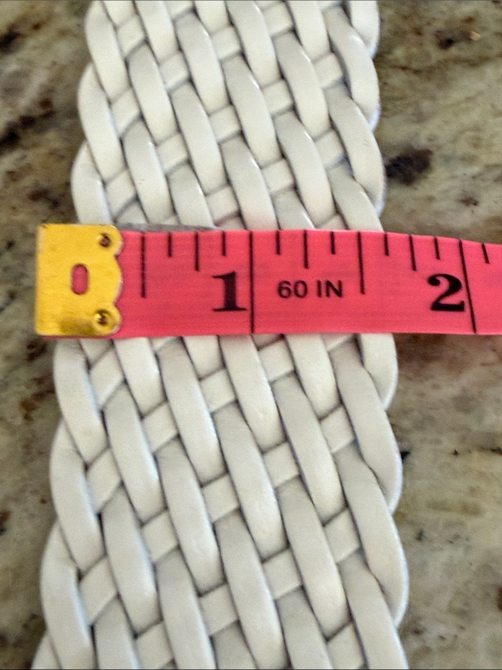 Michael Kors Belt White Braided Leather with Gold-tone buckle & MK Charm Sz Sm - Picture 11 of 11